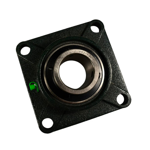 Self Aligning Pillow Block Bearing With 2 Inch Bore 4 Bolt Flange Mounted Solid Square Base Built Tough Durable Chrome Steel UCF211-32 Heavy Duty Industrial Grade For Precision Machinery