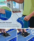 Grab These 24 Inch Microfiber Dust Mop Head Replacements In A Smooth Medium Build As A Heavy Duty 3 Pack That Sweeps The Grit Clean Fast So You Can Kick Back And Relax, showing a mop frame being inserted into the pocket.