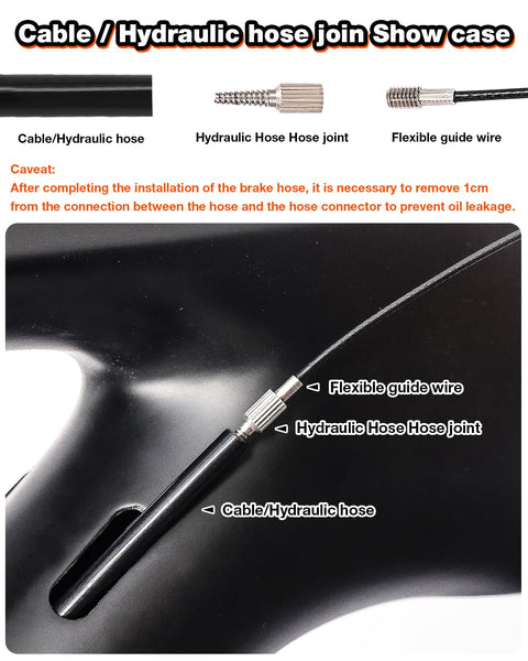 Amazon LEBYCLE internal cable routing kit for bike frame, orange, flexible guide tool for brake and Di2 cables.