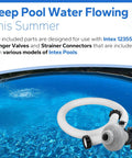Large Inlet Air Nozzle And Pool Plunger Valve Kit For Above Ground Pools, 1.5 Inch Diameter Accessory Hose in pool setting