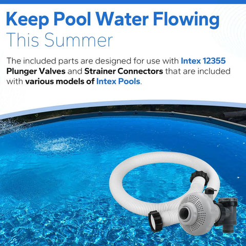Large Inlet Air Nozzle And Pool Plunger Valve Kit For Above Ground Pools, 1.5 Inch Diameter Accessory Hose in pool setting