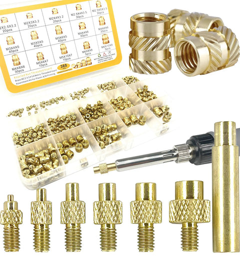 Vertical Heat Press For Heat Set Inserts And Brass Inserts, 360 Knurled Nuts M2 Through M6, 3D Printing Ready Tool Kit
