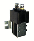 Heavy Duty EV Main Contactor Solenoid Switch 48 Volt 200 Amp SPST Normally Open with mounting bracket and terminals.