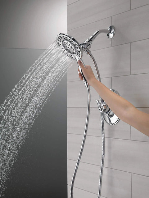 Linden 17 Series Dual-Function Shower Trim Kit With 4-Spray In2ition 2-In-1 Dual Handheld Shower Head And Hose In Chrome Finish