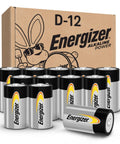 Heavy Duty Size D Alkaline Batteries 12 Pack Delivers Solid All Day Power For Flashlights Smoke Detectors And Smart Home Gear in a display with a box.