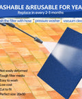Reusable Air Filter 20x30 for HVAC and RV shown being cleaned with a hose, highlighting washable and reusable benefits