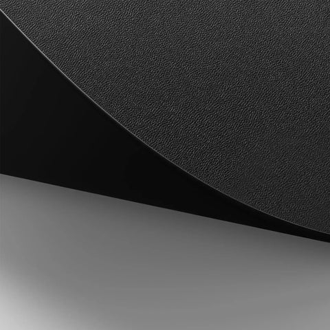 Close-up of Premium Leather Desk Pad Mat Non Slip Blotter Desk Protector, black texture, corner view