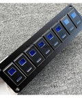 12 And 24 Volt LED Toggle Switch Panel 2 To 8 Gang Waterproof On Off Rocker Switch Panel Dual Light Black 2 Gang for Cars Boats RVs ATVs