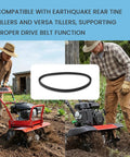 Image of Rear Tine Tiller Drive Belt 4L Tooth HA For Tiller And Cultivator Versa Tiller Compatible Heavy Duty Replacement in use