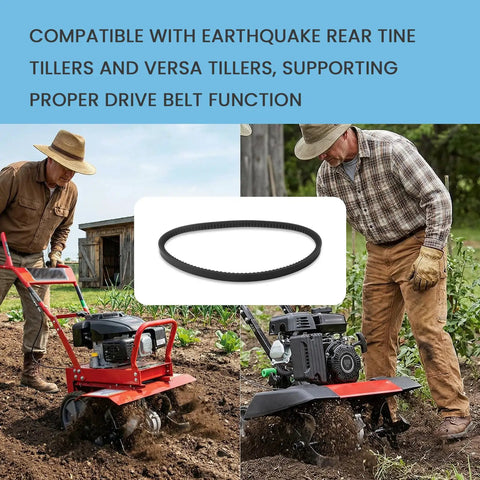 Image of Rear Tine Tiller Drive Belt 4L Tooth HA For Tiller And Cultivator Versa Tiller Compatible Heavy Duty Replacement in use