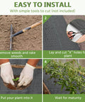 Steps to install Heavy Duty Weed Barrier Fabric 6x300Ft Landscape Fabric Three Point Two Ounce for garden beds and driveways