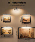 No Fuss Rechargeable Picture Light With Smooth Dimming And High CRI 95 Rating casting crisp even glow on various framed artworks.