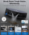 Omnicyclone Robot Vacuum And Mop with 22,000 Pa Blast Suction FocusJet 46,000 Pa Spray, mixed flooring cleaning, black unit