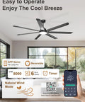 Big 72 Inch Ceiling Fan With Lights, 8000 CFM Industrial High Airflow Ceiling Fan With Remote And App Control, indoor setup