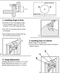 Installation guide for Twenty Pack Half Inch Overlay Concealed Cabinet Hinges With 3D Adjustment, Soft Close, Satin Nickel Finish.