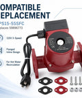 Heavy Duty Hot Water Circulation Pump Made Tough To Crush High Head Loads One Eighth HP 115 Volt Plug And Play Direct Swap For Grundfos 59896773 with flanged inline design.