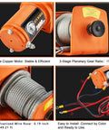 Beefy 2000 Lb ATV UTV Electric Winch Kit With 12V Motor Steel Cable Wired Remote Mounting Bolt Pattern IP67 Waterproof details