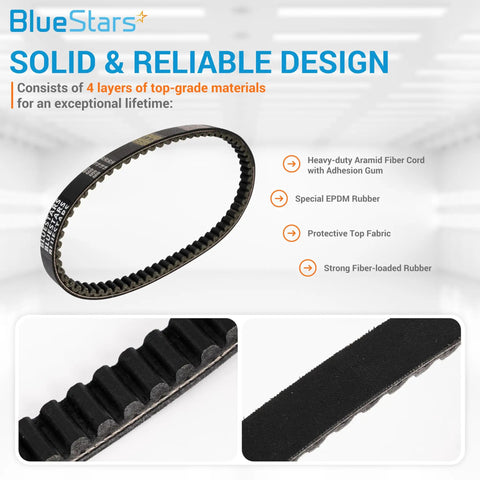 Durable 669mm CVT Drive Belt For 49cc 50cc GY6 139QMB Short Case Engines with 30 Degree Teeth Layout and Material Details