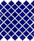 Hudson Tangier Cobalt Blue Porcelain Tile For Floor And Wall 12.38 X 12.38 Inch Mesh Mounted Mosaic Glazed High Sheen Design