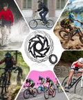 Collage with Centerlock 160mm Bike Disc Brake Rotor For Mountain And Road Bikes Beefy Center Lock Rotor With Alloy And Steel Build in center and cyclists using various bikes