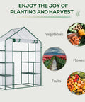 Walk-In Portable Greenhouse Kit 5x2.5x6.5 Feet With Roll-Up Door, Three-Tier Shelves, Weatherproof Clear Cover for garden use