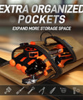 Heavy Duty Workhorse Tool Belt With Smart Magnetic Pocket Zone fully adjustable waistband showcasing organized pouches for tools.