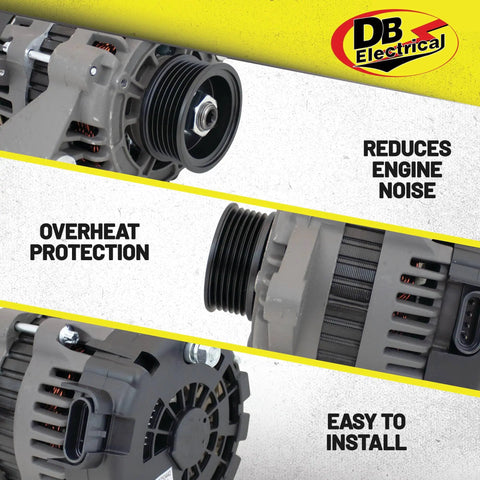 Indmar Marine Alternator 11SI 95 Amp 12V Replacement showing features like engine noise reduction and easy installation