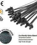 Heavy Duty Nylon Push Mount Cable Zip Ties Kit Workhorse Self Locking Design UV Resistant 160 Pcs In 5 Sizes product image