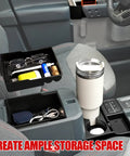 Ford Maverick Center Console Organizer Kit With Dual Cup Holders And Door Handle Storage in interior view, showing ample space.