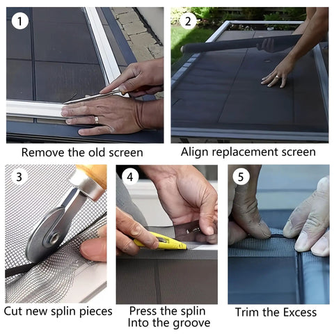 Step-by-step installation of DIY Friendly All-Weather Aluminum Window Screen Mesh Roll 48 Inch By 100 Foot Black Insect Screen