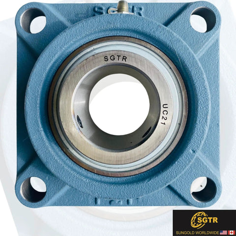 Thinking Process: UCF212 blue cast iron pillow block bearing with UC217 insert and four mounting holes