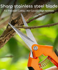 Three Pack 6.5 Inch Pruning Shears For Precise Cuts One Hand Operation Stainless Steel Straight Blades Cutting Branches