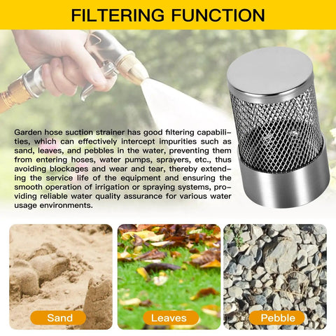 Filter function with 2 Pack 25mm Garden Hose Strainer Inline Filter Heavy Duty for Livewell Pumps and Sprayers and debris types.