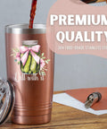 Grab This Dill With It 20 Oz Travel Tumbler Dope Insulated Cup With Secure Lid showing brown stainless steel design.