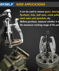 Heavy Duty Gear Puller Set With 2 Jaw And 3 Jaw Options, Ratchet Wrench And Sockets, Reversible Jaw For Internal And External Flywheel, Pulley, Bearing And Rotor Removal, Sizes 3 Inch 4 Inch 6 Inch And 8 Inch, CrV Steel Construction in use on machinery