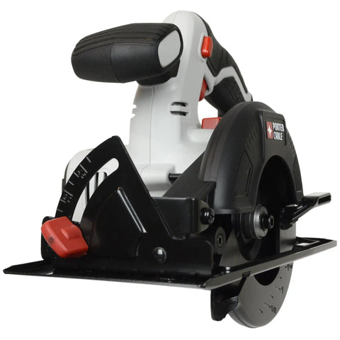 PCC661 20V Max Porter Cable 5.5 Inch Circular Saw Bare Tool with blade and handle detail for precision cutting.