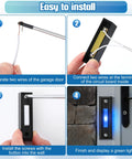 Installation steps for Lighted Doorbell Button with Blue LED, wall mount, garage door switch, black finish, 8-24V, 1 pack.