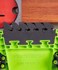 FeatherPRO FP1 featherboard for table saws, router tables and band saws, green plastic base with EVA foam feathers