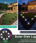 8 Pack Solar Ground Lights Deliver Lit Yard Glow With 12 LED Outdoor Lights Waterproof Solar Powered Multicolor And White Lights