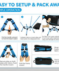 Easy setup and pack instructions for Ultra Lightweight Folding Camping Chair For Outdoor Adventures And Travel, supports 330 lbs.