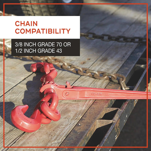 Heavy Duty Ratchet Load Binder for 3/8 In. or 1/2 In. Chain With 9200-Lb. WLL and 33000-Lb. Break Strength to Lock Down Cargo Like A Boss Keeping Your Gear Rock Solid While You Hit The Road