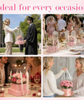 20 Pack Clear Pink Flower Bouquet Bags With Handles 9.45 Inch used in various gifting events