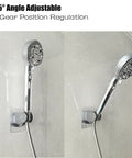 Heavy Duty Shower Head Holder With Tough As Nails Adhesive, Adjustable Handheld Shower Wall Mount Bracket, 45° angle