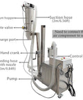 Industrial Grade Pneumatic Vacuum Conveyor And Feeder Loader showcasing stainless steel hopper, pump, control box, and suction hose.