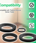 31112 Service Package Replacement For Bravura RV Toilets Flange Seal Gasket Black Leakproof Seal Kit components on surface