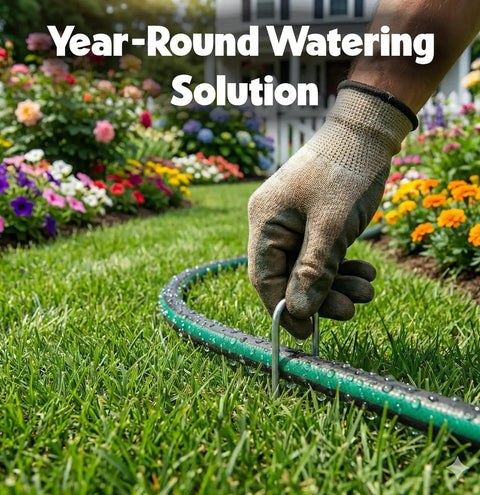 Flat Soaker Hose 50ft For Garden Beds And Lawns With Quick Connect Heavy Duty Leakproof Drip System For Trees Veggies And Flowers