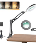 10X Magnifying Glass With Light And Stand For Close Work Reading Crafts Jewelry Sewing Soldering Desk Lamp Clamp on table