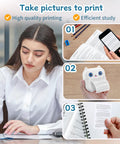Pocket Sized Portable Bluetooth Mini Sticker Maker With Slick Inkless Thermal Tech And One Roll Of Glossy Paper for print use with studying materials.