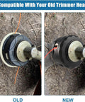 Comparison of old and new 2 Pack String Trimmer Head For SRM Series Straight Shaft Trimmers with quick line feed installed.
