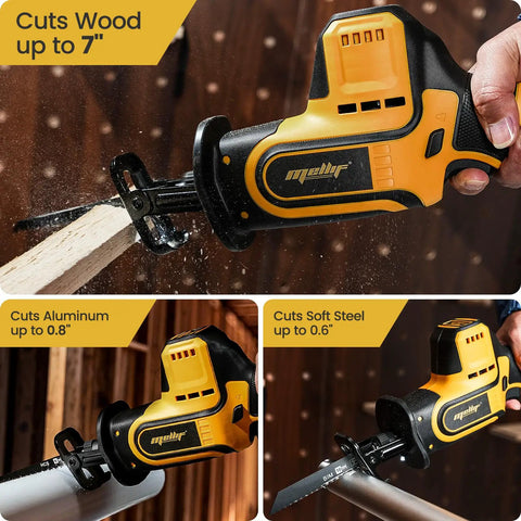 Brushless Reciprocating Saw Cordless 20V Max Compatible Tool Only 3000 SPM cutting wood, aluminum, and steel.